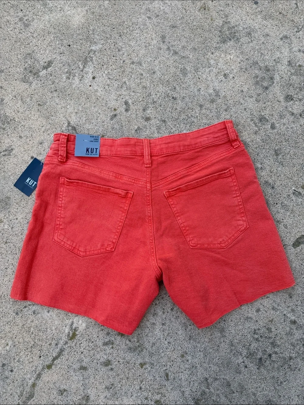 Kut From the Kloth Women's Jane High Rise Long Short Tangerine Color Size 4 NWT